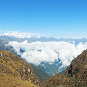 Cloud on top of the Sacred Valley while walking the Inca Train in Peru towards Machu Picchu